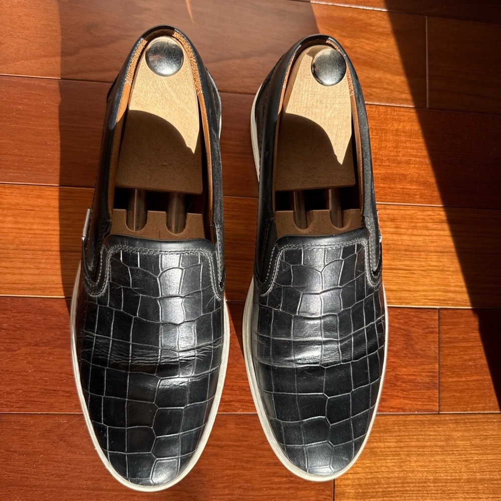 Black Crocodile Pattern Slip-On Men's Jimmy Choos